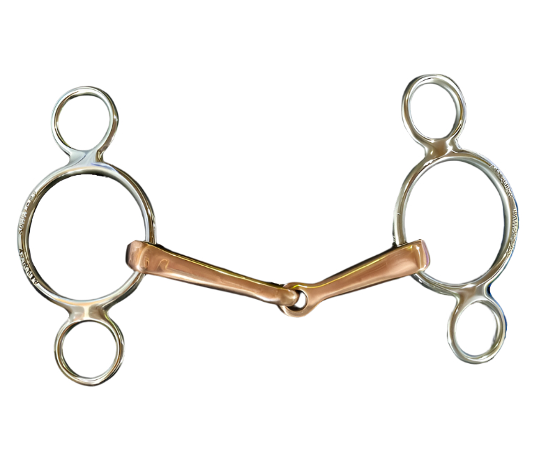 Mors classique à Anneaux en Boucle avec Rouleau en Cuivre | La Chambrière Mors classique à Anneaux en Boucle avec Rouleau en Cuivre | La Chambrière