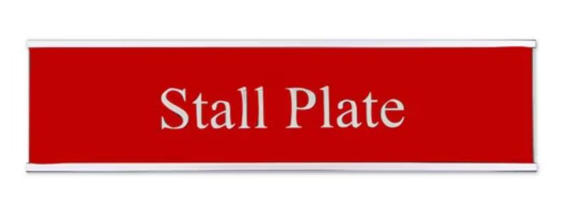 Stall name plate