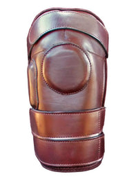 Three strap velcro Knee Guard shown in brown.